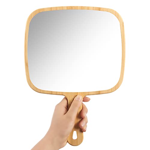 Bamboo Handheld Mirror with Handle Z128