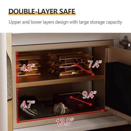 Black Smart Nightstand with Drawer and Safe K633