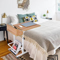 Over Bed Table with Drawer Adjustable Height and Wheels S47309