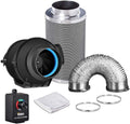 4 Inch 118 CFM Inline Fan with Variable Speed Controller Carbon Filter 8 Feet Ducting Combo B615567