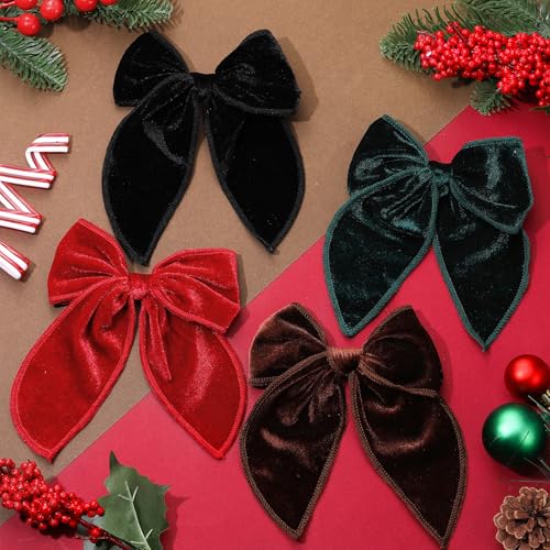 4 Pcs Velvet Hair Bows W215