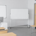 Double-Sided Mobile White Board with Pen Tray L393676