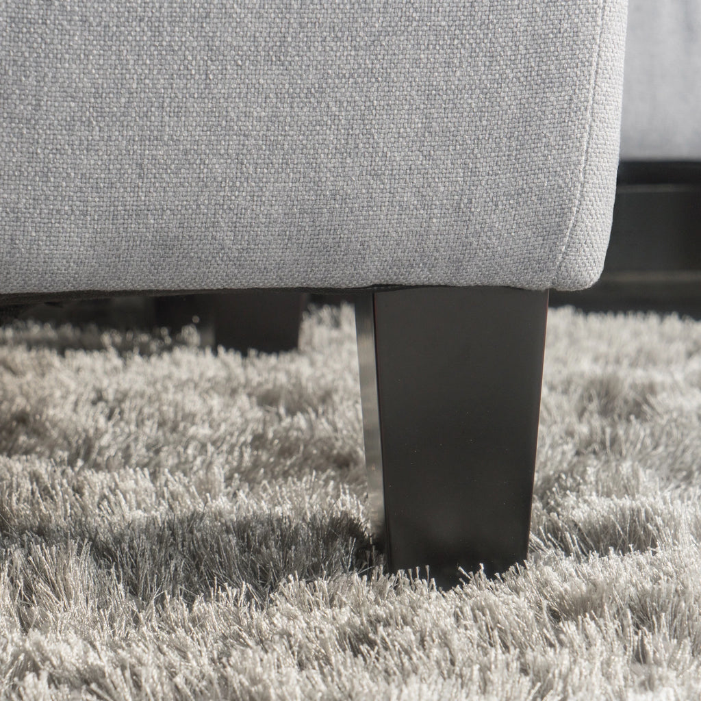 Light Grey Tufted Rectangular Ottoman H468248
