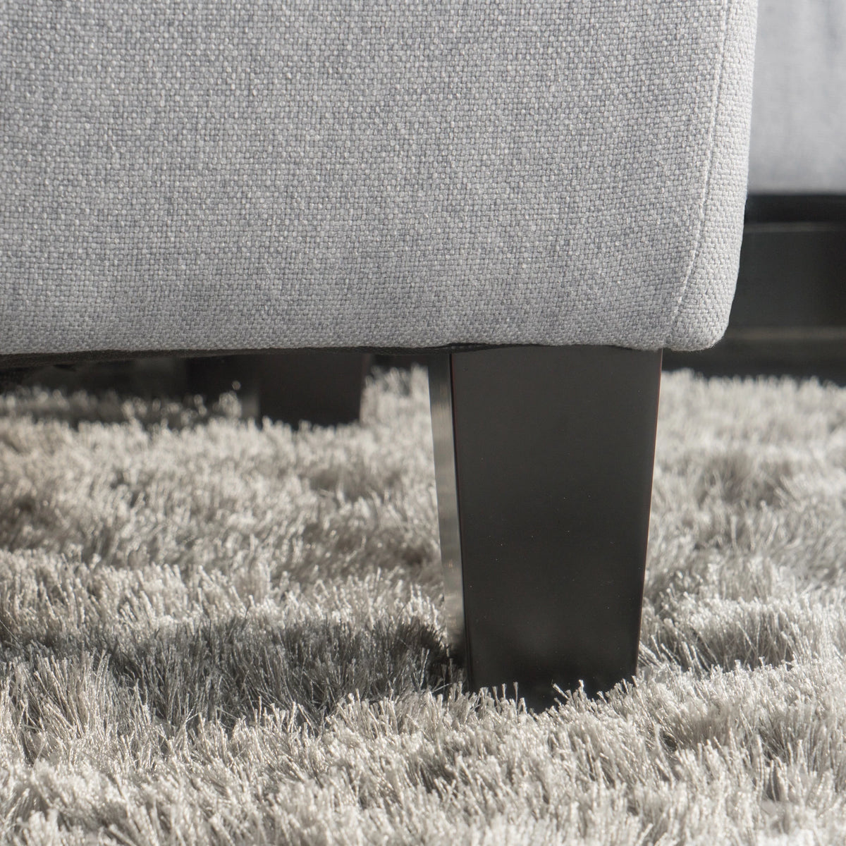Light Grey Tufted Rectangular Ottoman H468248