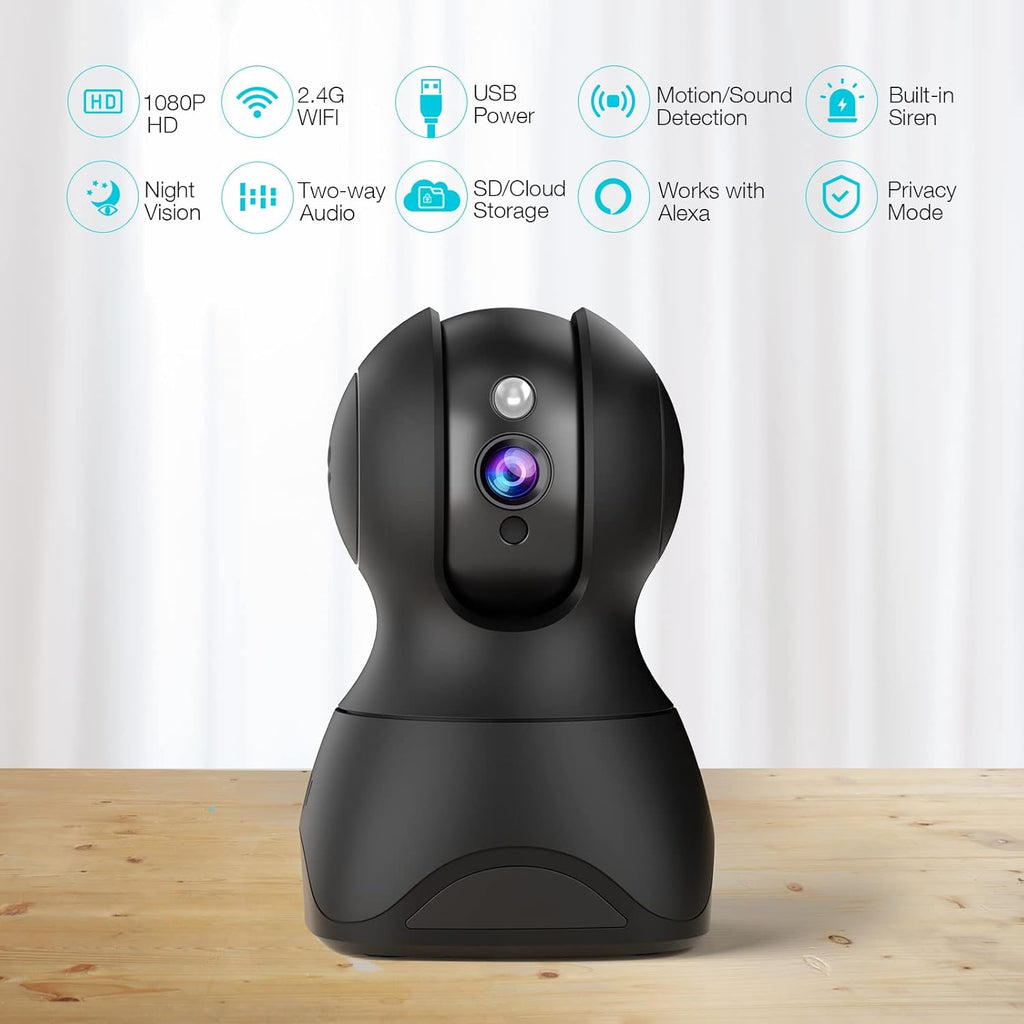 1080P WiFi Pan/Tilt Pet Camera with Night Vision C331153
