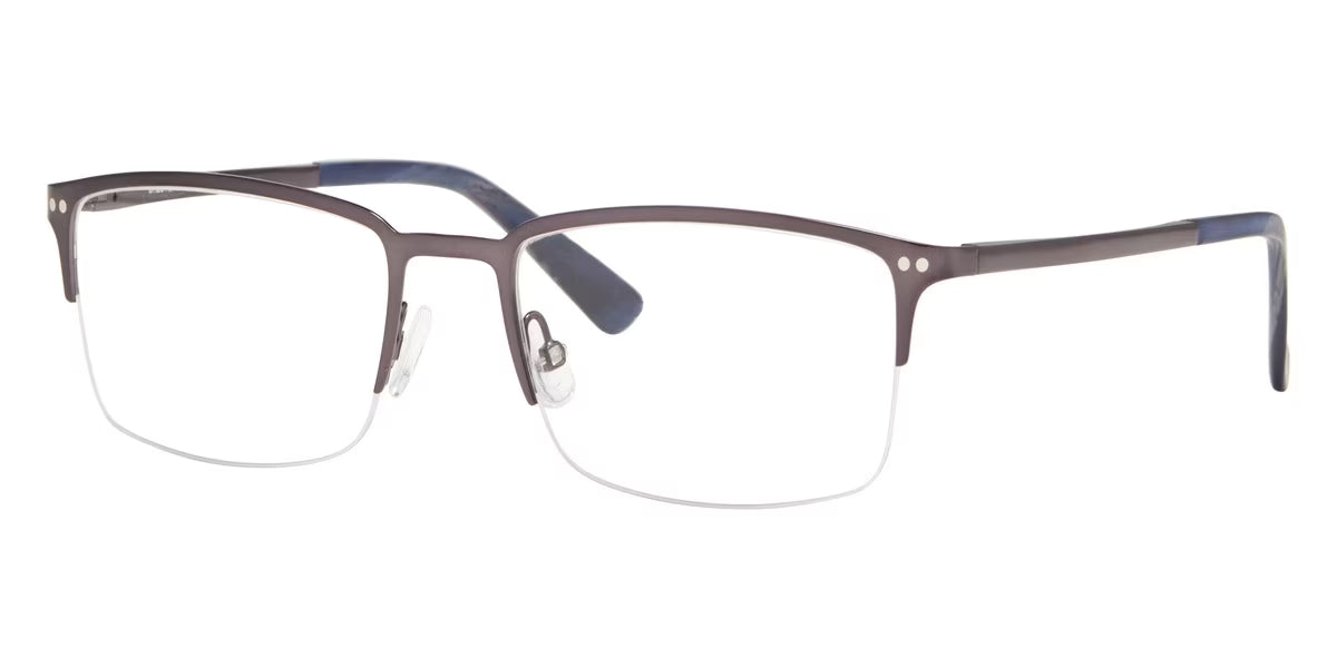 Matte Gray Semi-Rimless Rectangular Eyeglasses C64401