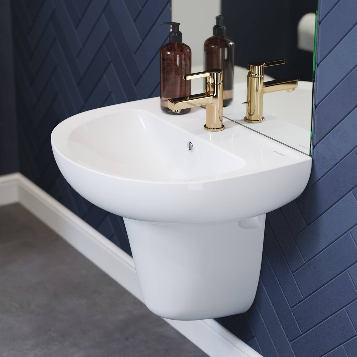 Glossy White Wall Mount Sink B1118