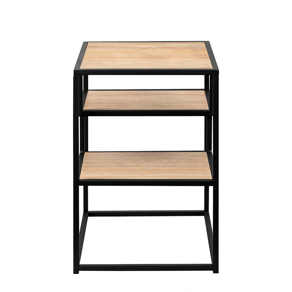16" Metal and Wood Side Table R90841