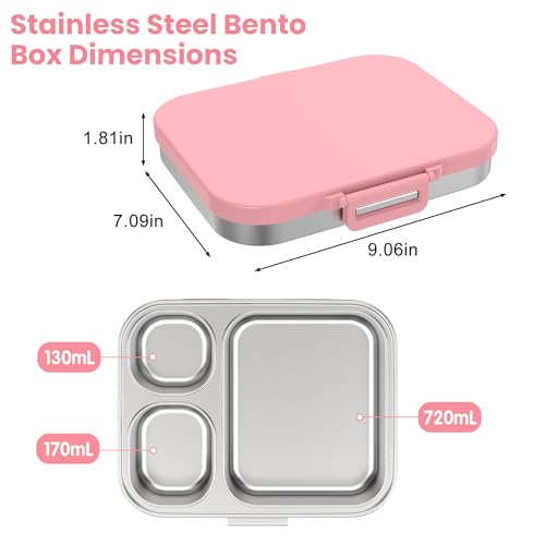 Stainless Steel 3-Compartment Leakproof Lunch Box I3828