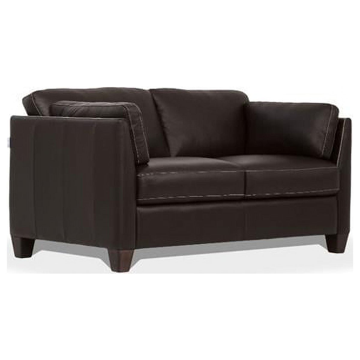 Chocolate Leather Loveseat Sofa R8071