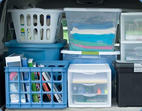 ClearView Compact Stacking 3 Drawer Storage Organizer System, White (8 Pack) N9645