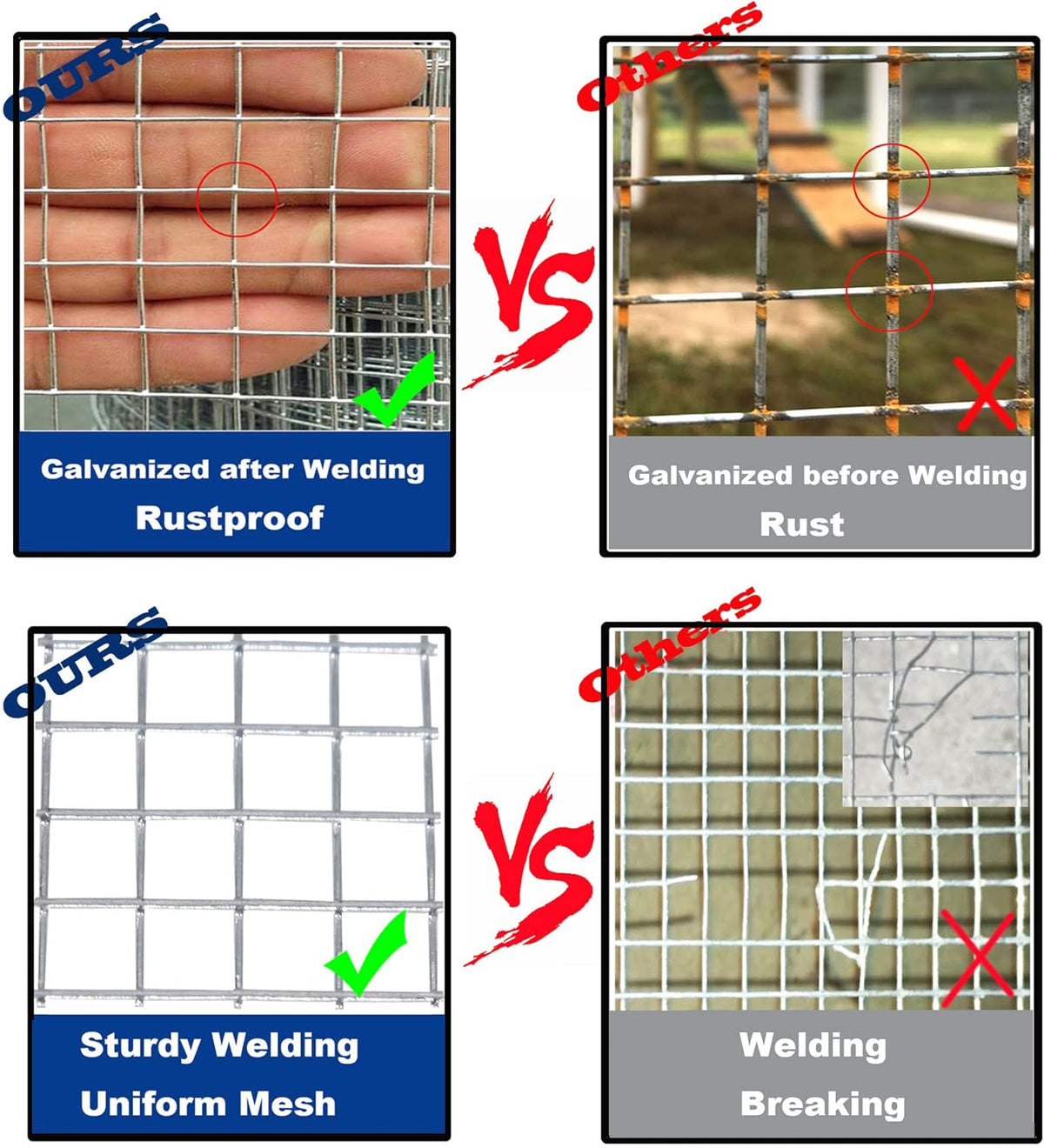 48x50 1/4 Inch 23Ga Galvanized Welded Wire Mesh Roll E345811