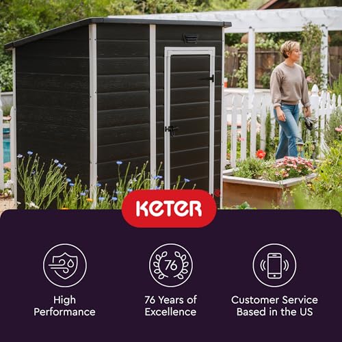 Black and White 4x6 Resin Outdoor Storage Shed O202