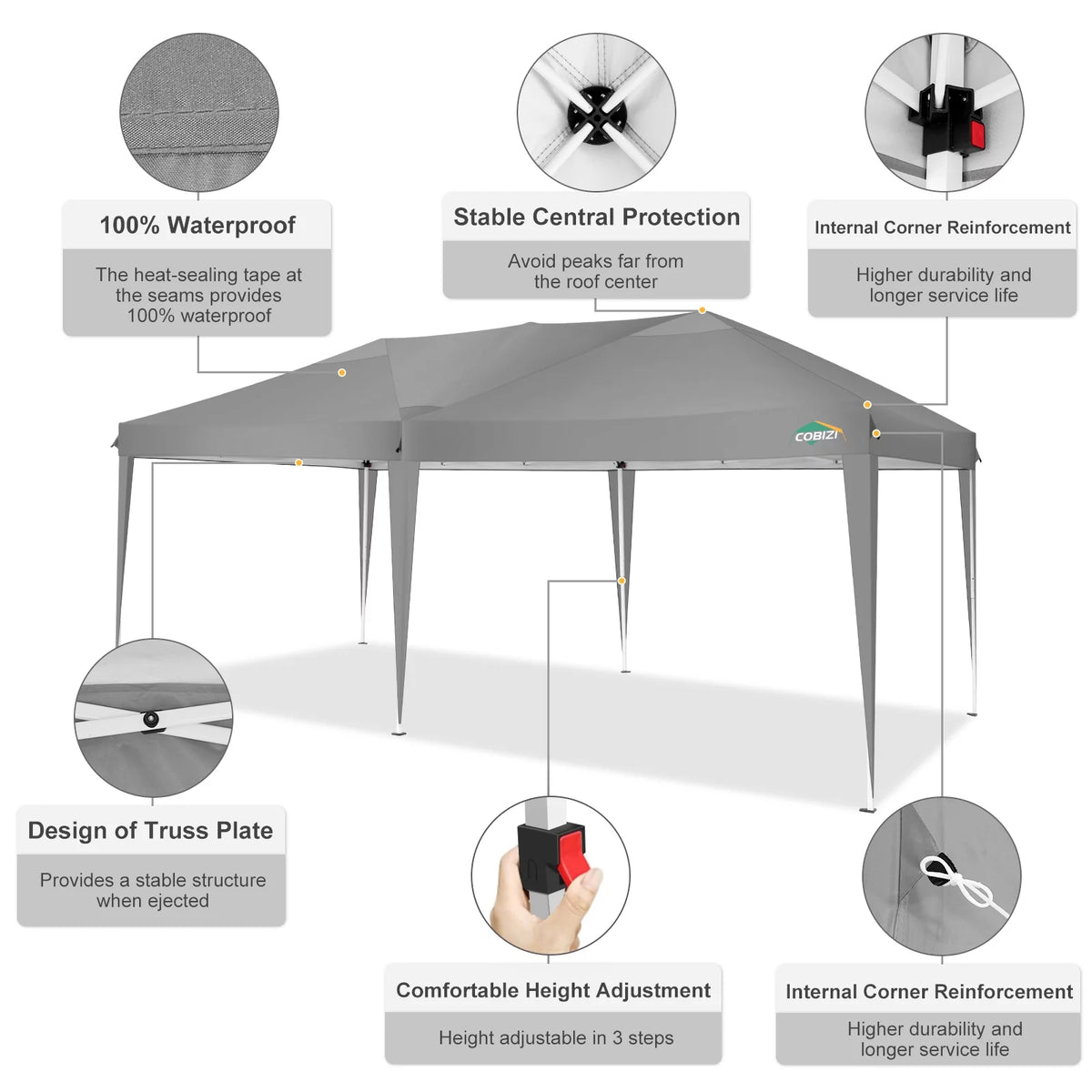 10x20 Pop up Canopy Tent with 6 Removable Sidewalls L6330