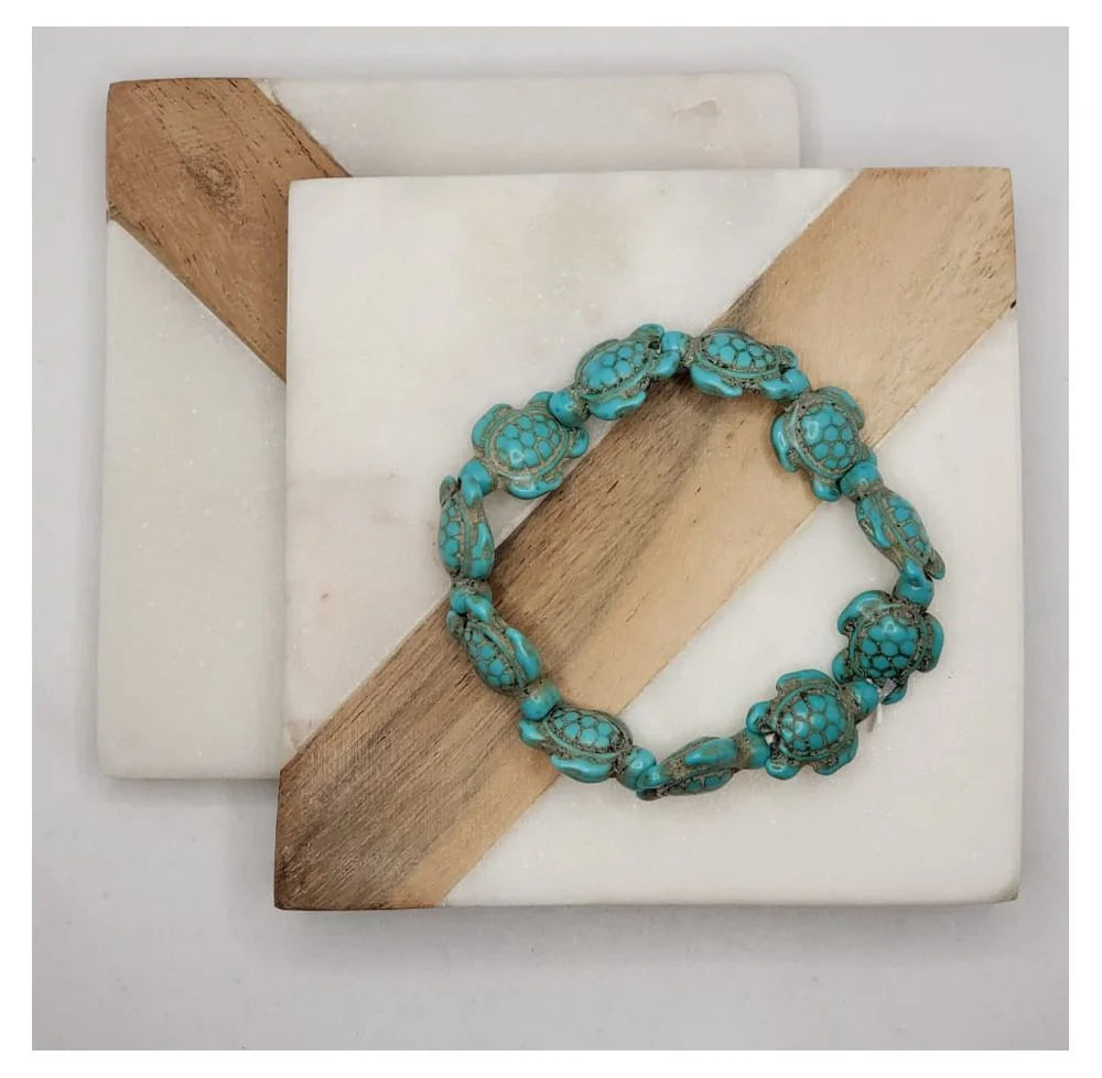 Genuine Turquoise Hawaiian Sea Turtle Bracelet U9897