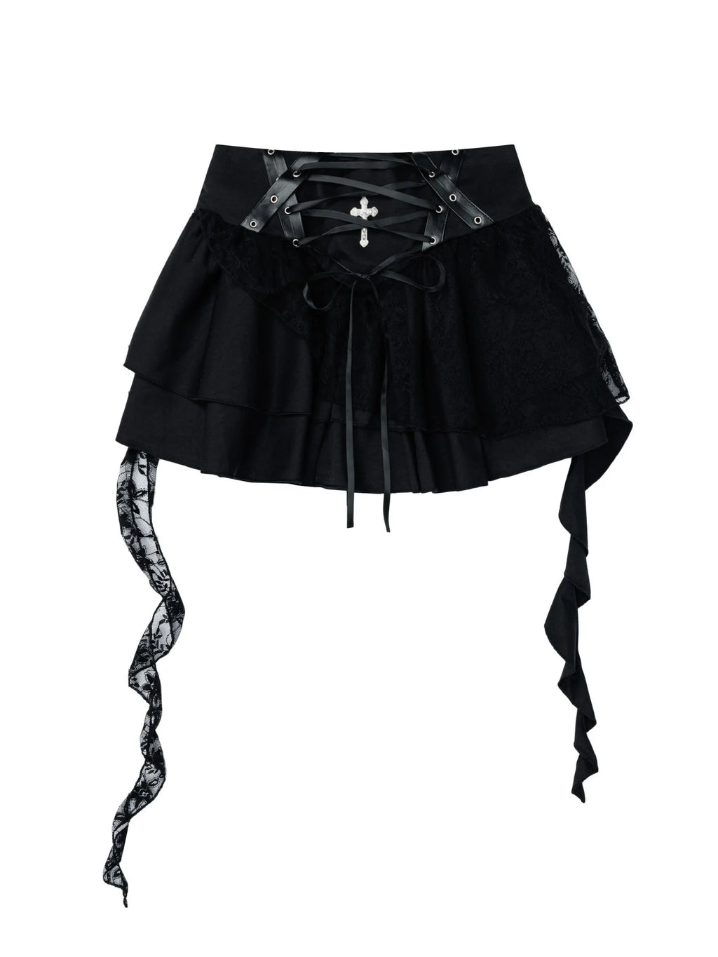 Vintage Gothic Lace Irregular Skirt R35380