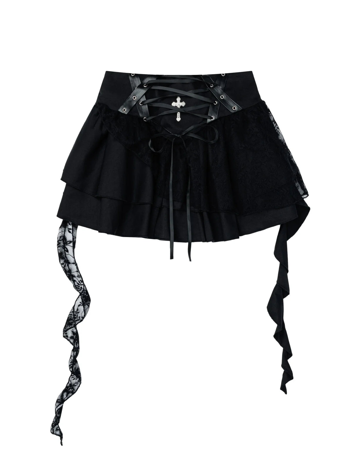 Vintage Gothic Lace Irregular Skirt R35380
