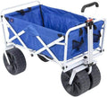 Blue White Collapsible Utility Beach Wagon Cart U758