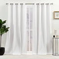 Cotton Blend Grommet Top Light Filtering Curtain Panels, 52"x96", White, Set of 2 R78154