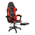 Red/Black Faux Leather Swiveling PC & Racing Game Chair with Footrest S209