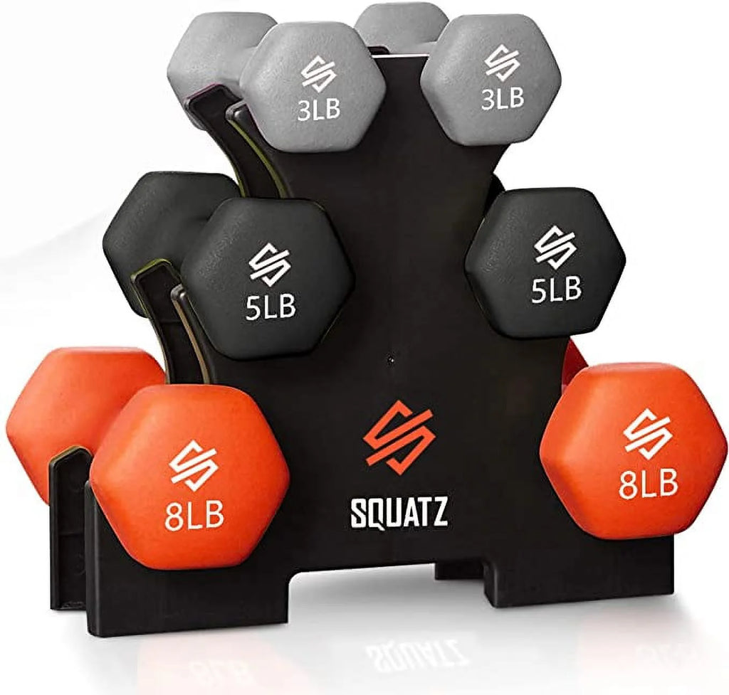 Neoprene Coated Dumbbell Weights Set with Stand V6934