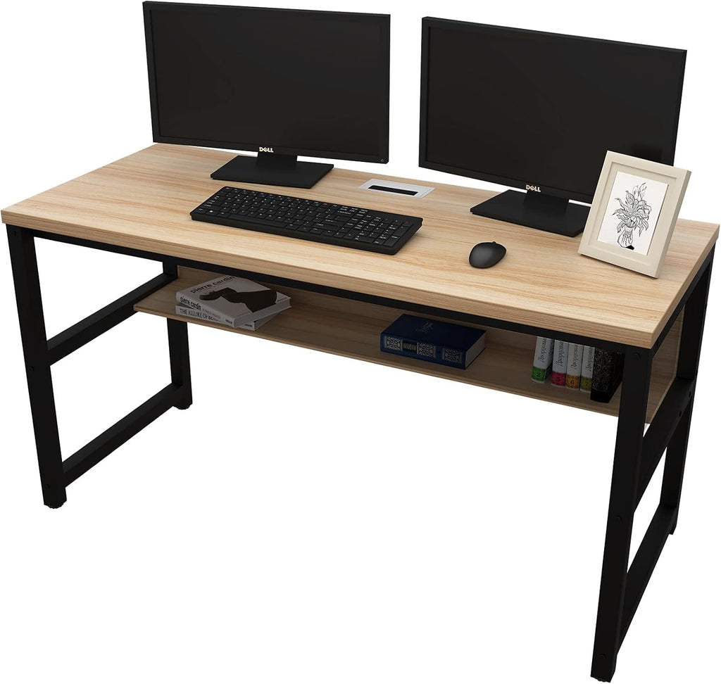 Computer Desk with Bookshelf 55 Rustic Brown V986742