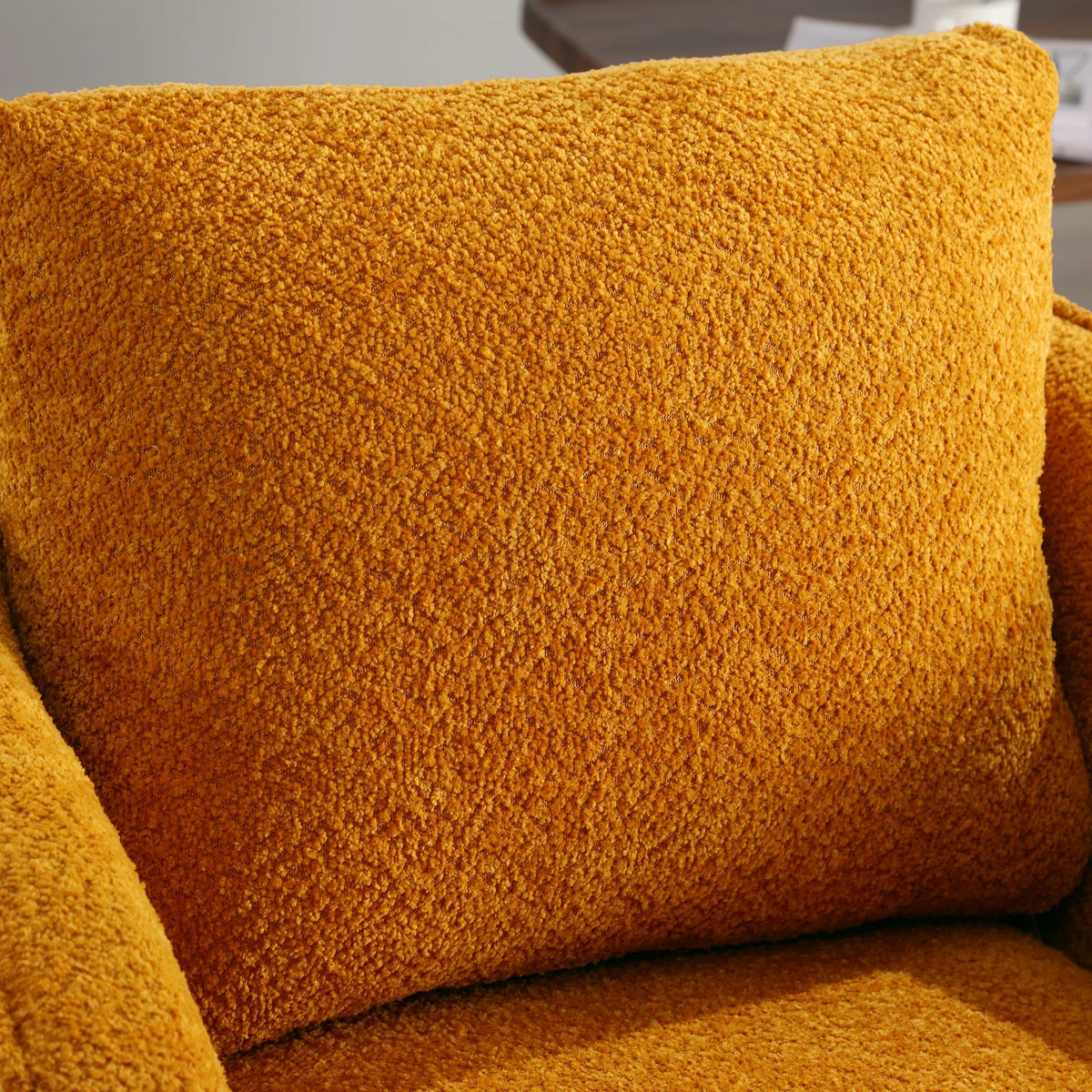Soft Boucle Upholstered Swivel Barrel Chair D2639