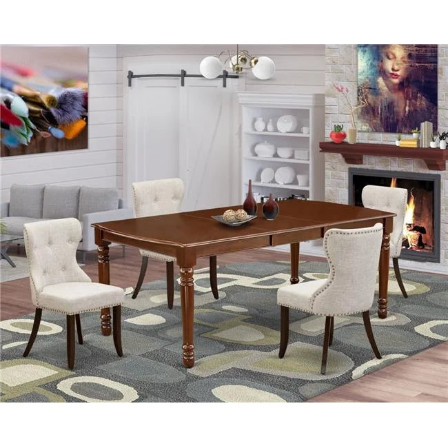 Mahogany Doeskin Set of 4 Kitchen Dining Table Set X2389