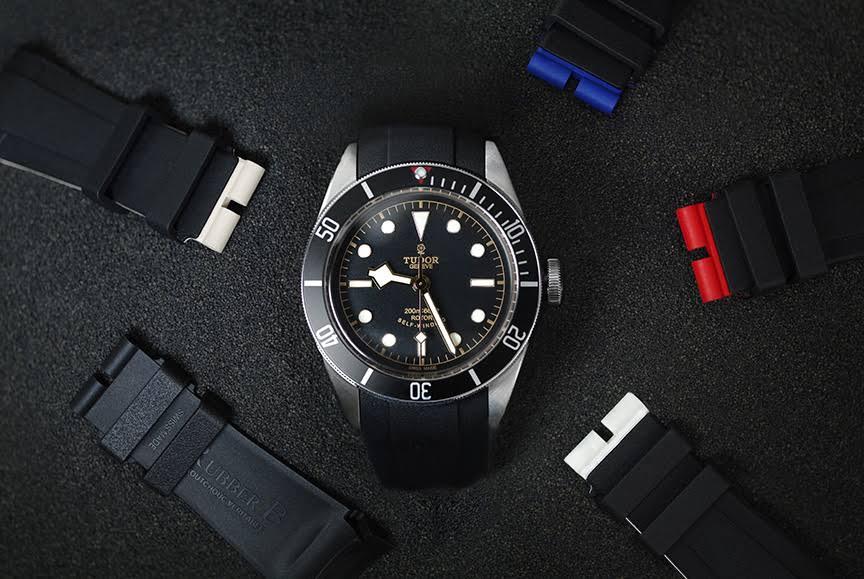 Black Rubber Strap for Heritage Black Bay 41mm N998