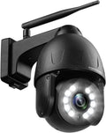 5MP PTZ Security Camera Outdoor 5X Optical Zoom Color Night Vision White Q16467