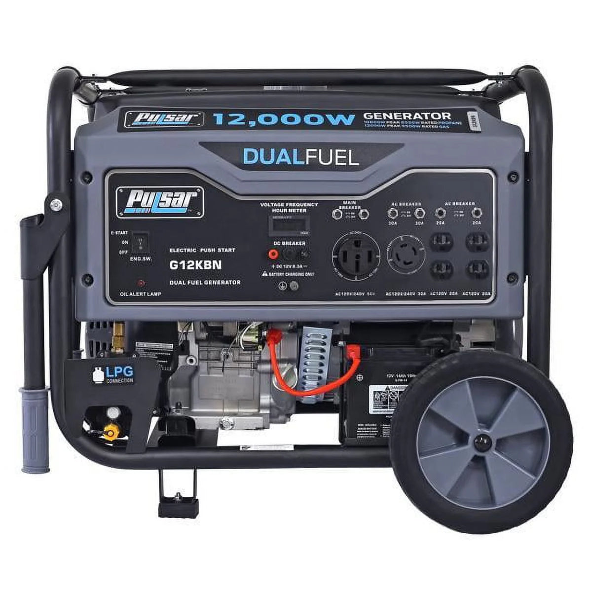 12,000W Dual Fuel Portable Generator in Space Gray with Electric Start F367