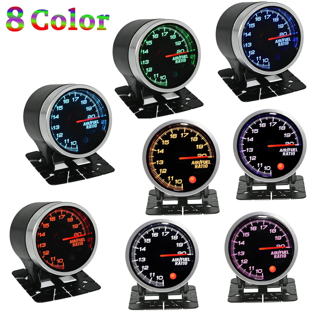 Air Fuel Ratio Gauge 2-1/16 52mm with O2 Oxygen Sensor Pack of 2 W79951