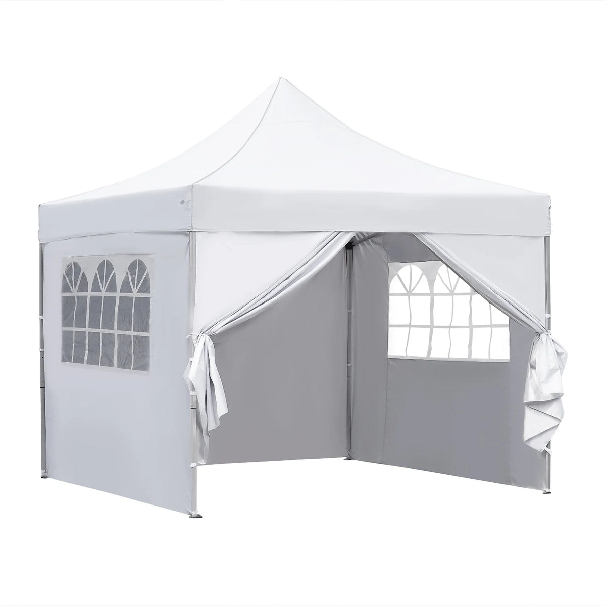 10' x 10' Pop up Canopy Tent with 4 Side Panels, White O205