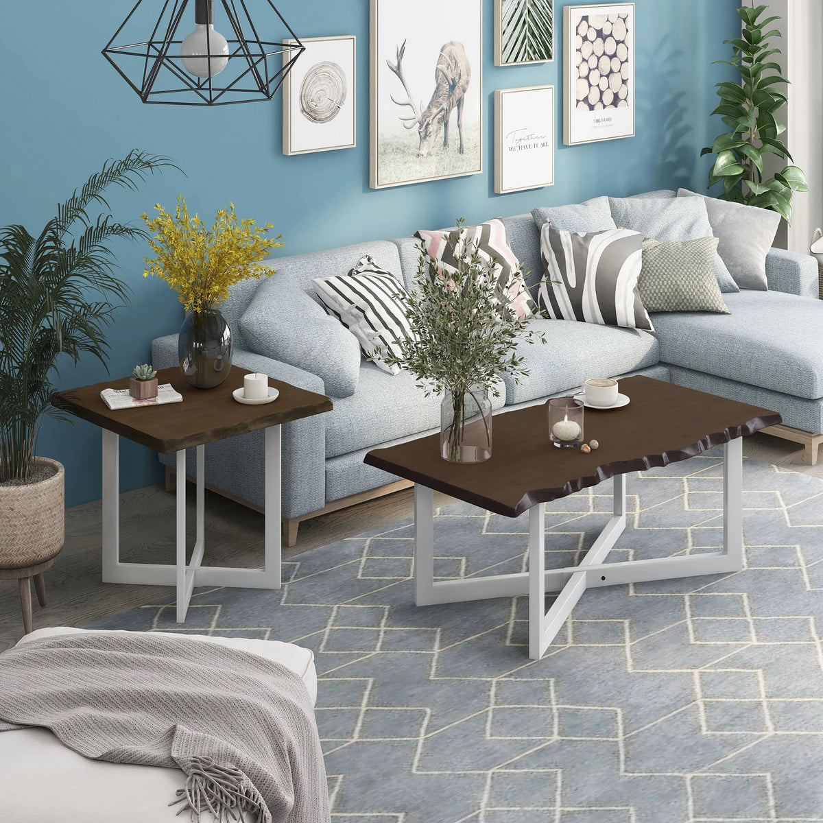 Oak 2-Piece Coffee Table Set B64718