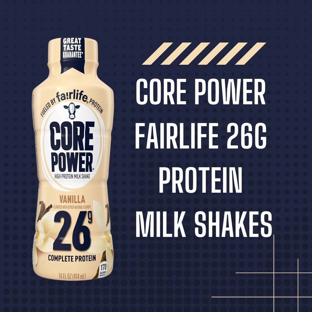26g Protein Milk Shakes Vanilla 14 Fl Oz Pack of 12 Y8850
