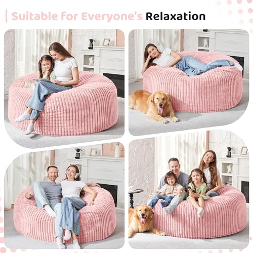 5FT Grey Memory Foam Bean Bag Chair with Plush Cover E82971