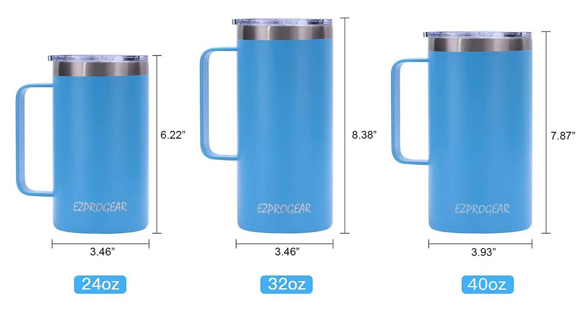 40 oz Stainless Steel Insulated Tumbler with Handle, Lid & Straws X9037