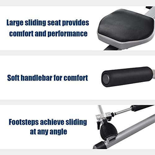 Hydraulic Rowing Machine with LCD Monitor and Adjustable Resistance O9877