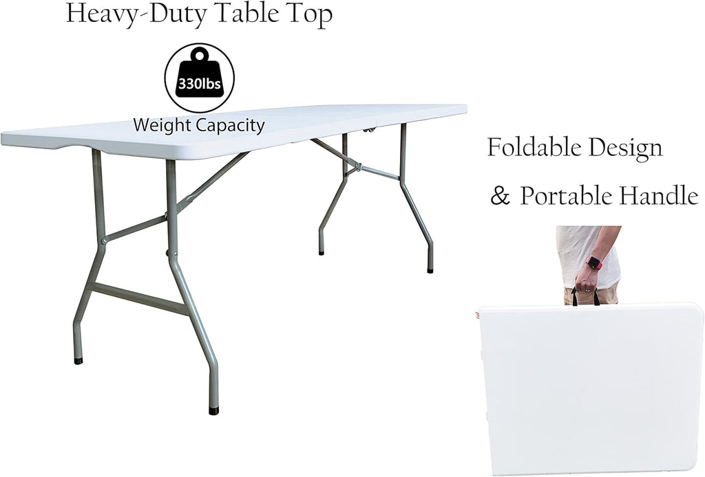 4 ft Folding Plastic Table White C28070