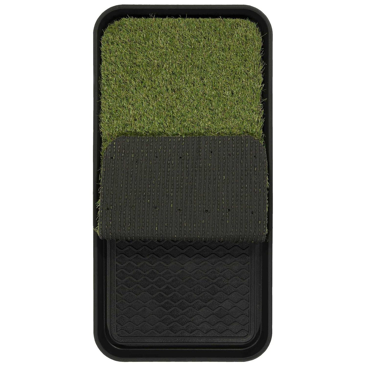 Non-Slip Easy Clean Indoor/Outdoor Tray with Reusable Grass Pad M9753