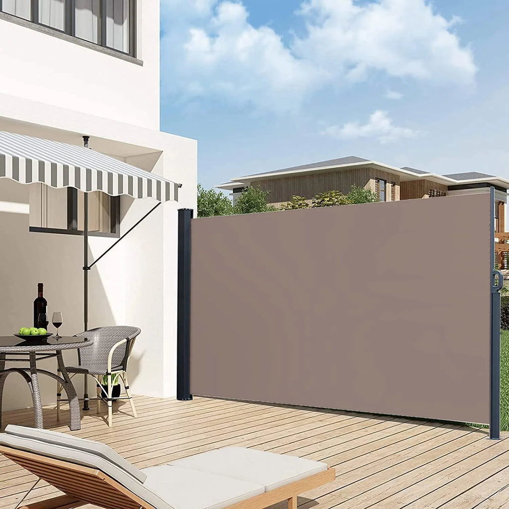 5x10ft Retractable Patio Side Awning, Outdoor Privacy Screen M719518