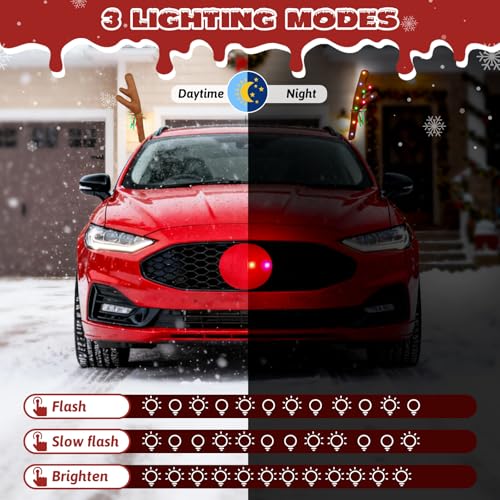 Car Reindeer Antlers & Nose with Lights I77892