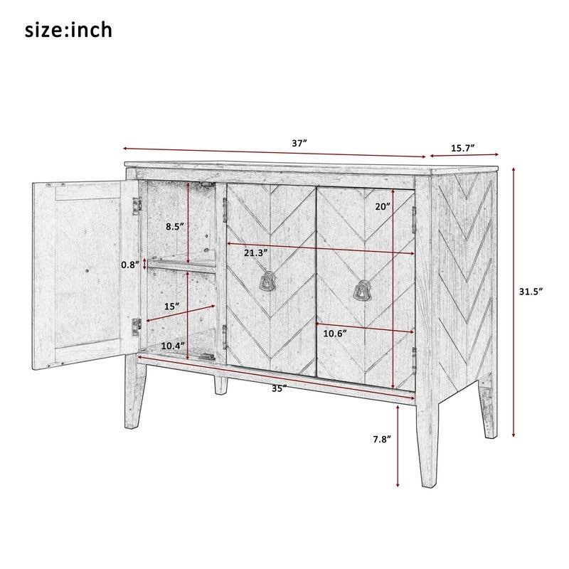 Grey Wooden Accent Storage Cabinet with Adjustable Shelf B758147