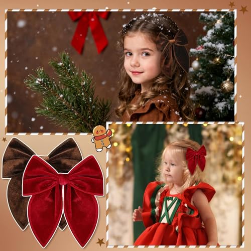 4 Pcs Velvet Hair Bows W215
