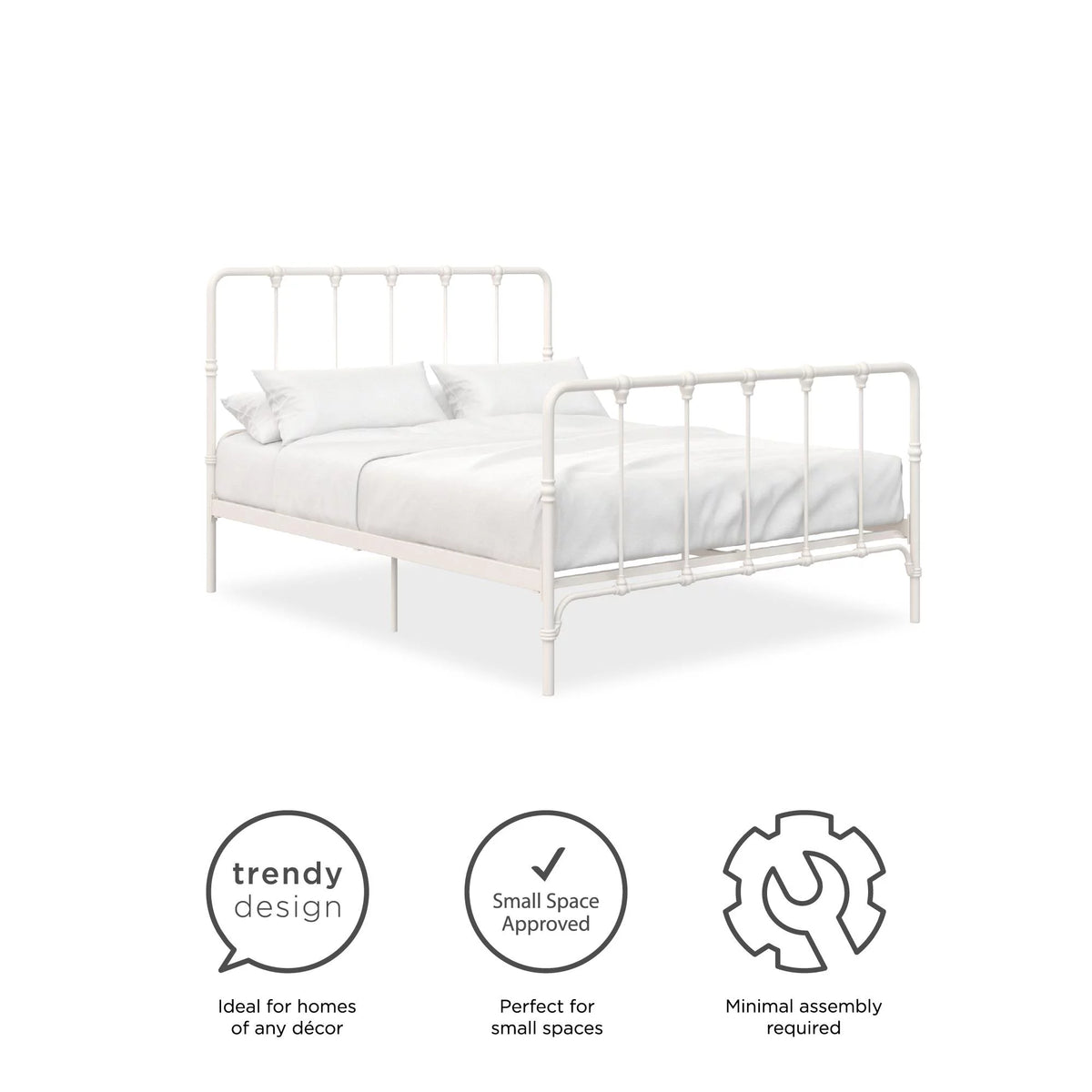 King Gray Metal Bed S70902