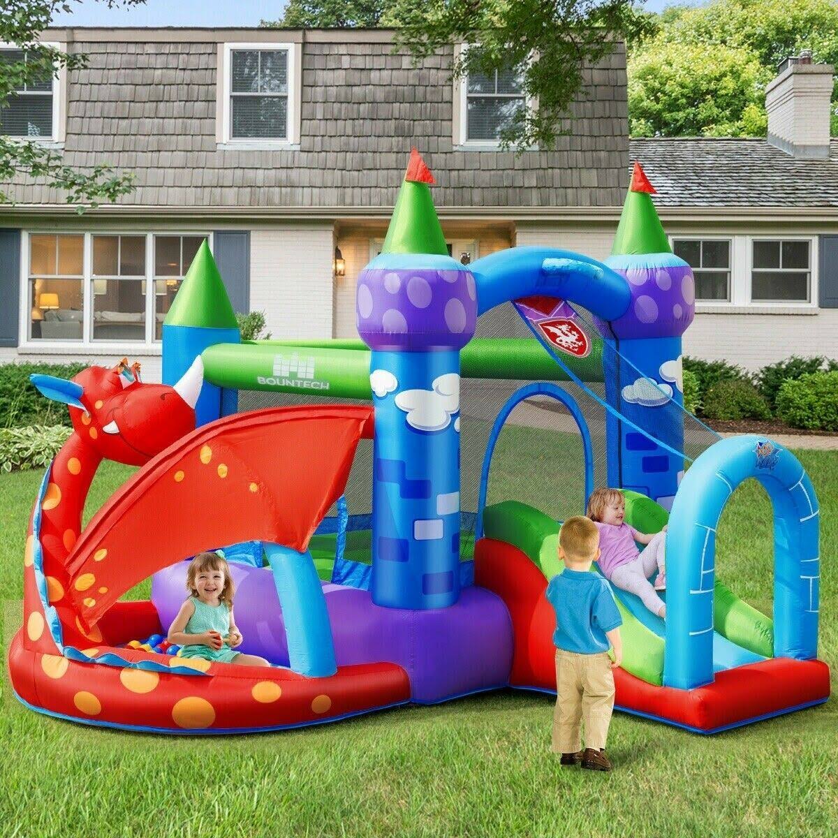 Inflatable Bounce House Dragon Slide Bouncer Castle R8654