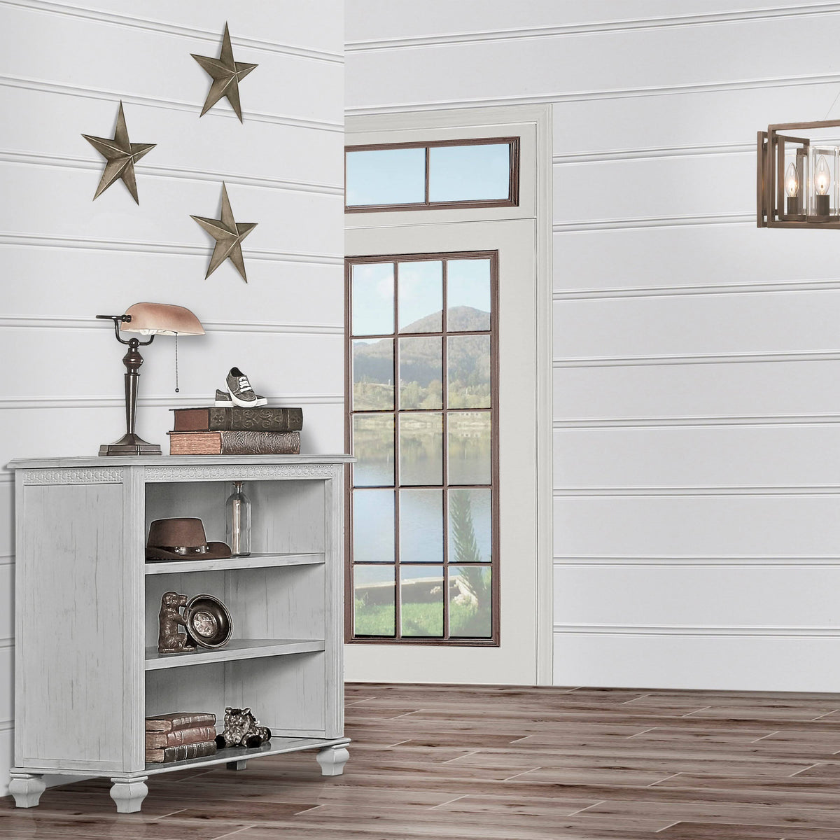 Antique Grey Mist Mini Hutch Bookcase E843877