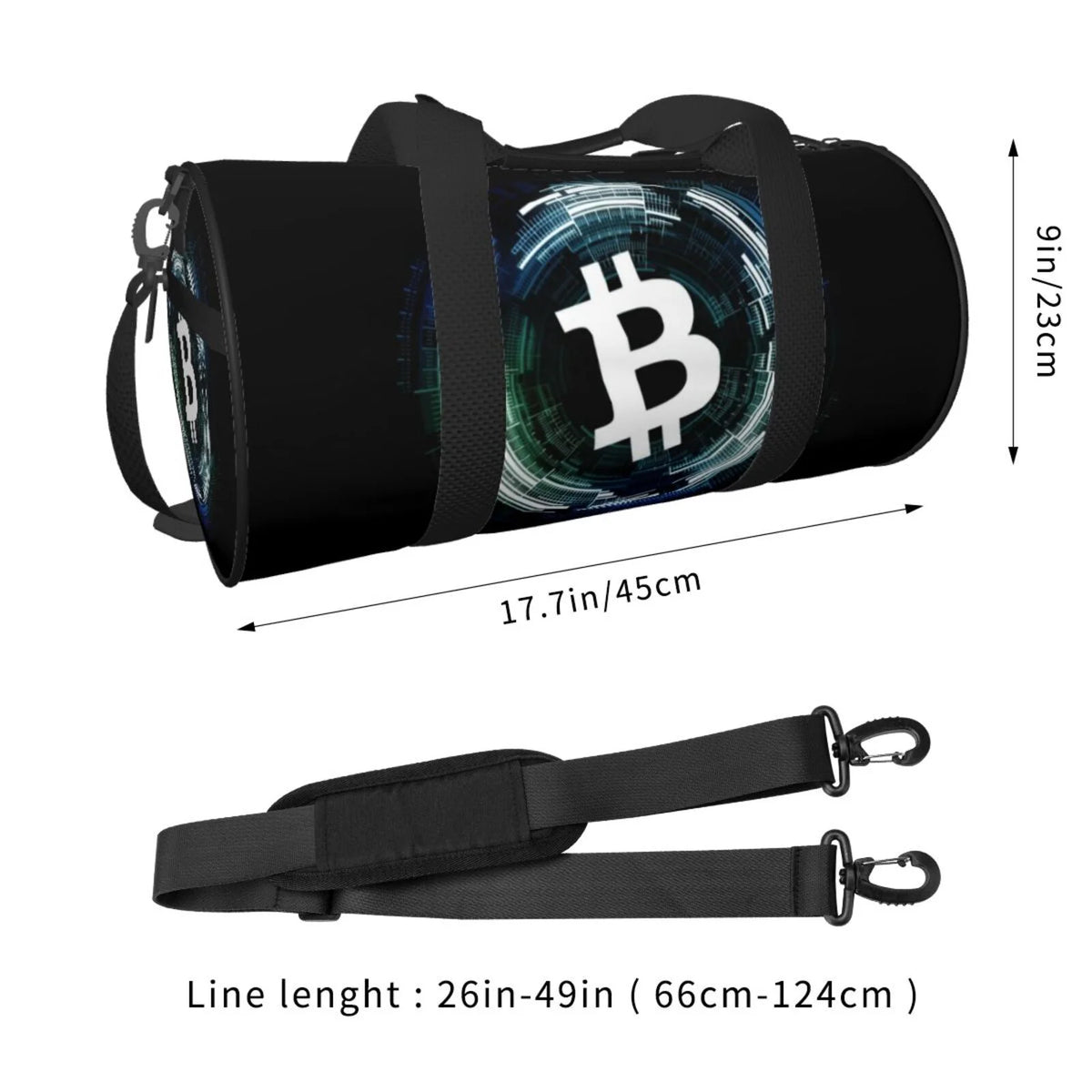 Cryptocurrency Blockchain Bitcoin Unisex Large Duffle Bag T34818