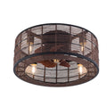 18.5 Inch Black Caged Ceiling Fan with Light P6618