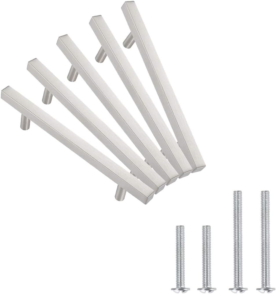 Silver Brushed Nickel 5 Pack Cabinet Pulls 224mm Total Length H999